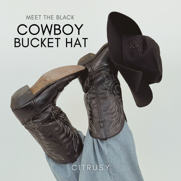 COWBOY BUCKET HAT - BLACK