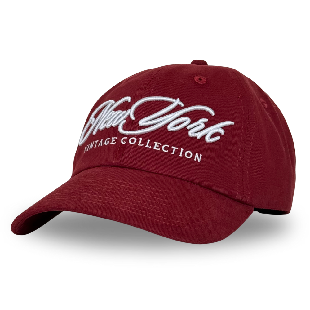 Burgundy New York Baseball Dad Cap | CITRUSY display picture 3