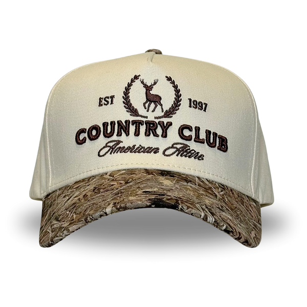 camo country club trucker hat