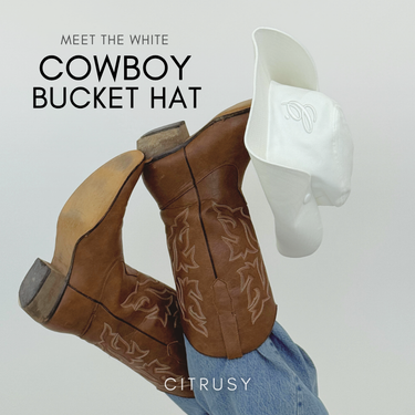 COWBOY BUCKET HAT - WHITE