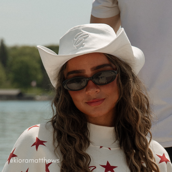 COWBOY BUCKET HAT - WHITE customer photo